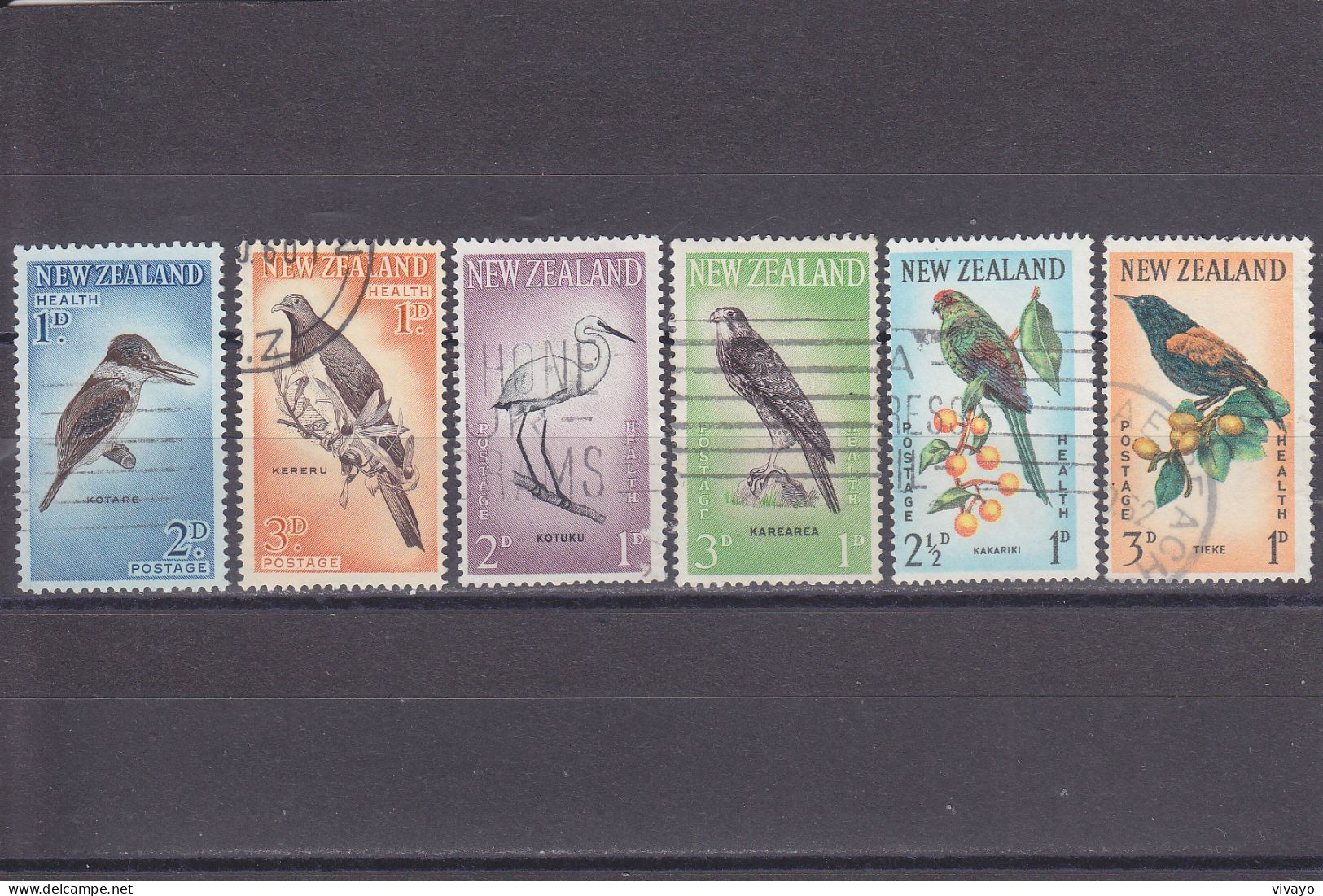 NEW ZEALAND - O / FINE CANCELLED - 1960/1962 - HEALTH ISSUES - BIRDS - Yv. 402/3, 405/6, 411/2 - Mi. 413/4, 416/7, 422/3 - Gebruikt