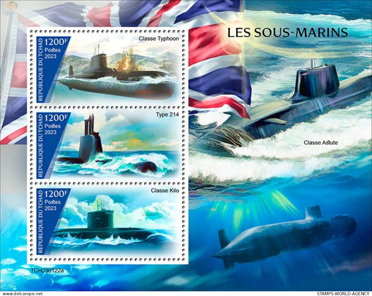 2023-04 - CHAD-  SUBMARINES        3V  MNH** - Duikboten