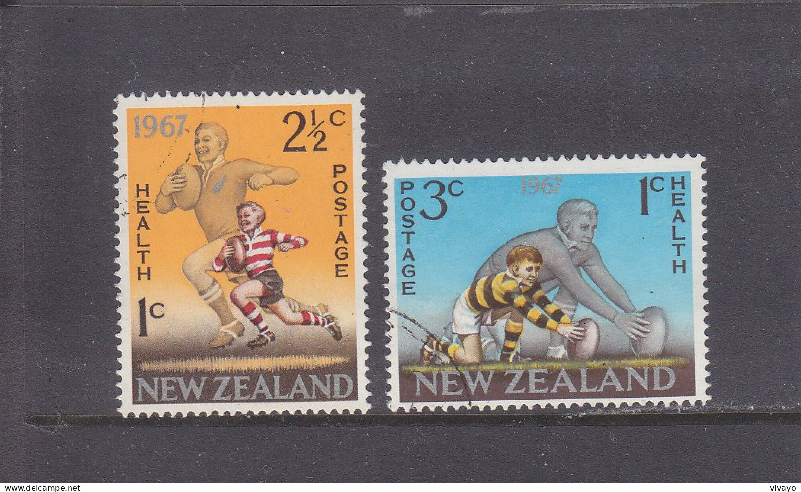 NEW ZEALAND - O / FINE CANCELLED - 1967 - HEALTH ISSUE - RUGBY - Yv. 462/3 - Mi. 475/6 - Gebruikt