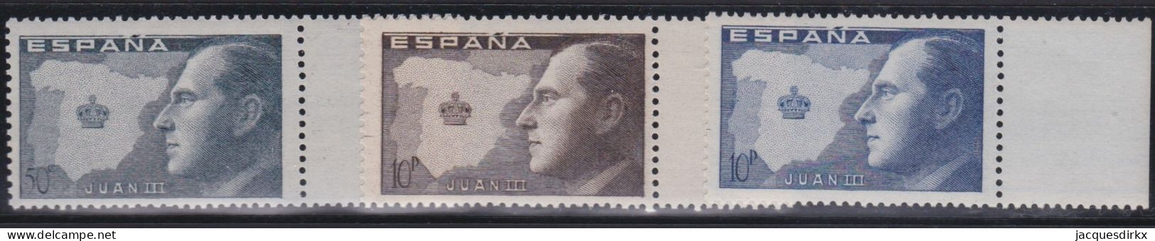 Espagne   .  Y&T   .     3  Timbres    .    **    .    Neuf Avec Gomme Et SANS Charnière - Unused Stamps