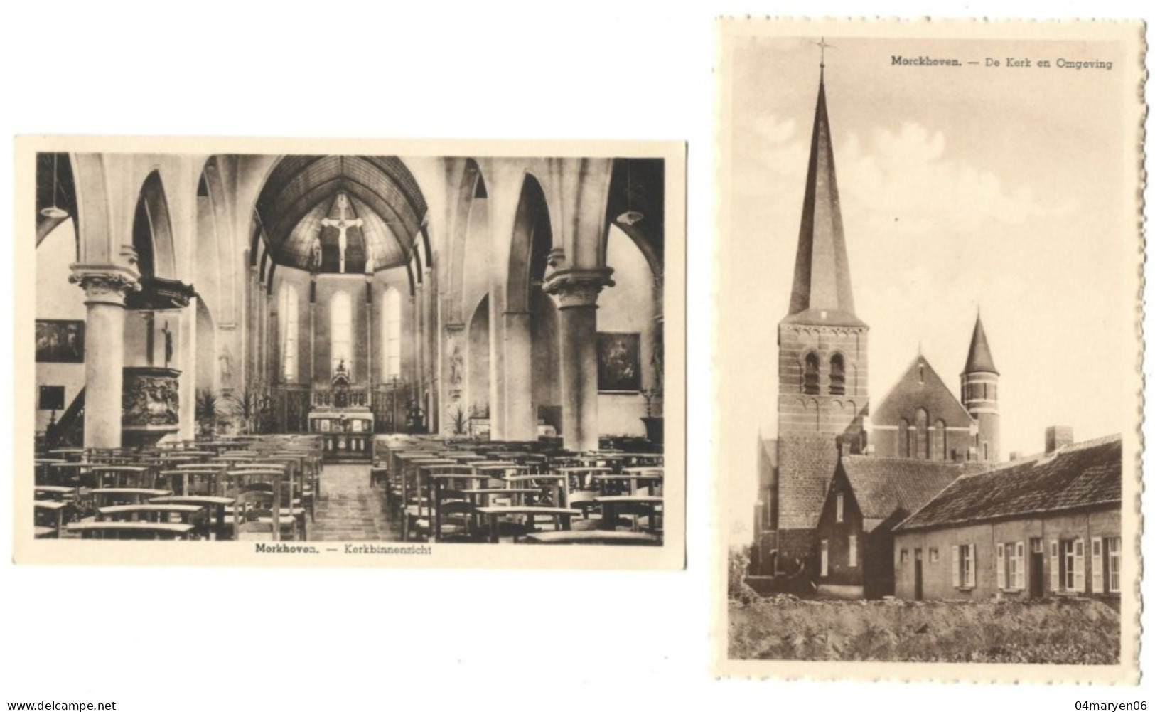 ****  2 X MORCKHOVEN  ****   -  Kerk + Kerkbinnenzicht  -   Zie / Voir / Scan's - Herentals