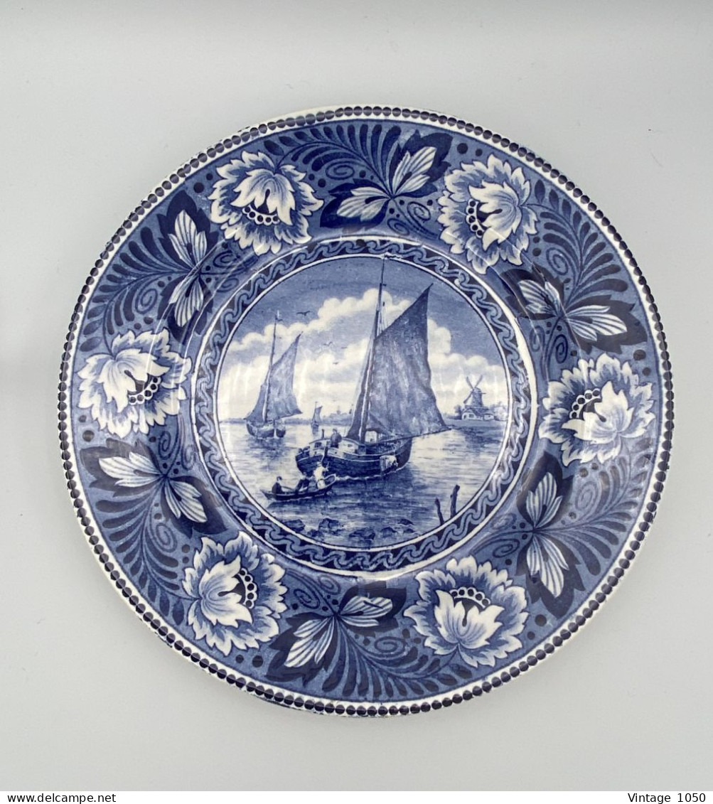 Assiette Collection Hollandia  23 cm Société Céramique de Maestricht 1895 Voile Bleu #200916