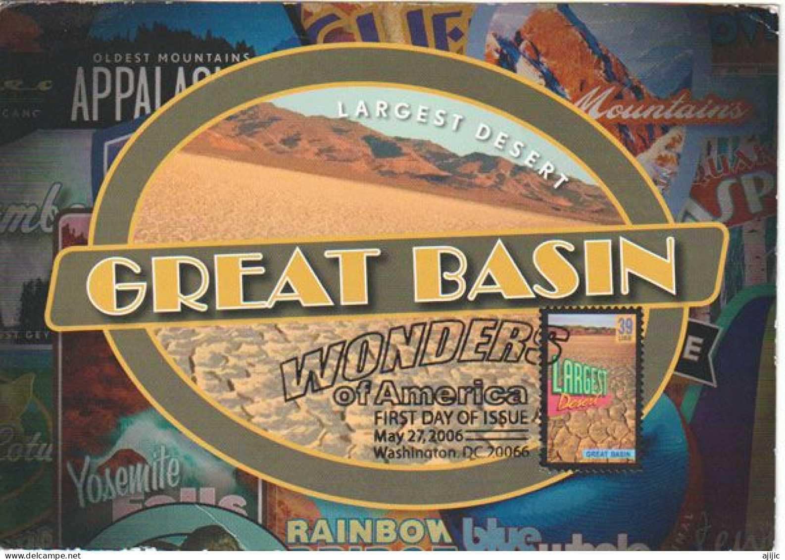 USA. WONDERS OF AMERICA.Le Grand Bassin (Gran Cuenca) Largest Desert In America.Nevada-Utah.Carte Maximum - Maximum Cards