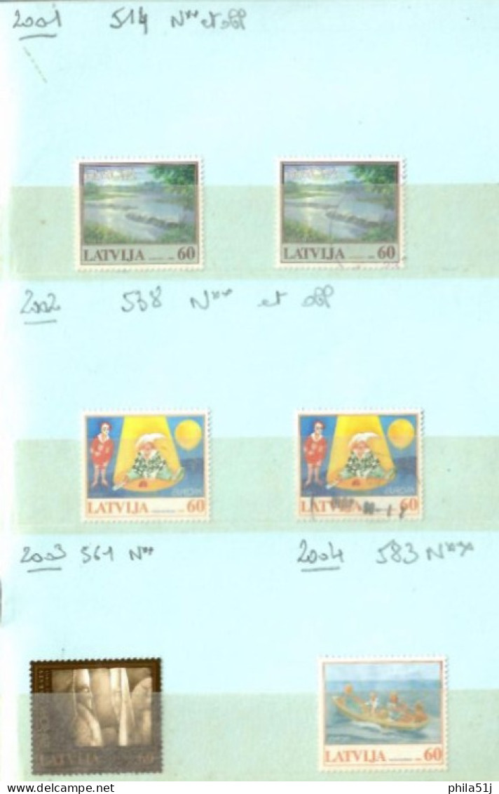 EUROPA  LETTONIE ---ANNEE 2001 à 2018---N** & OBL 1/3 DE COTE - Collections