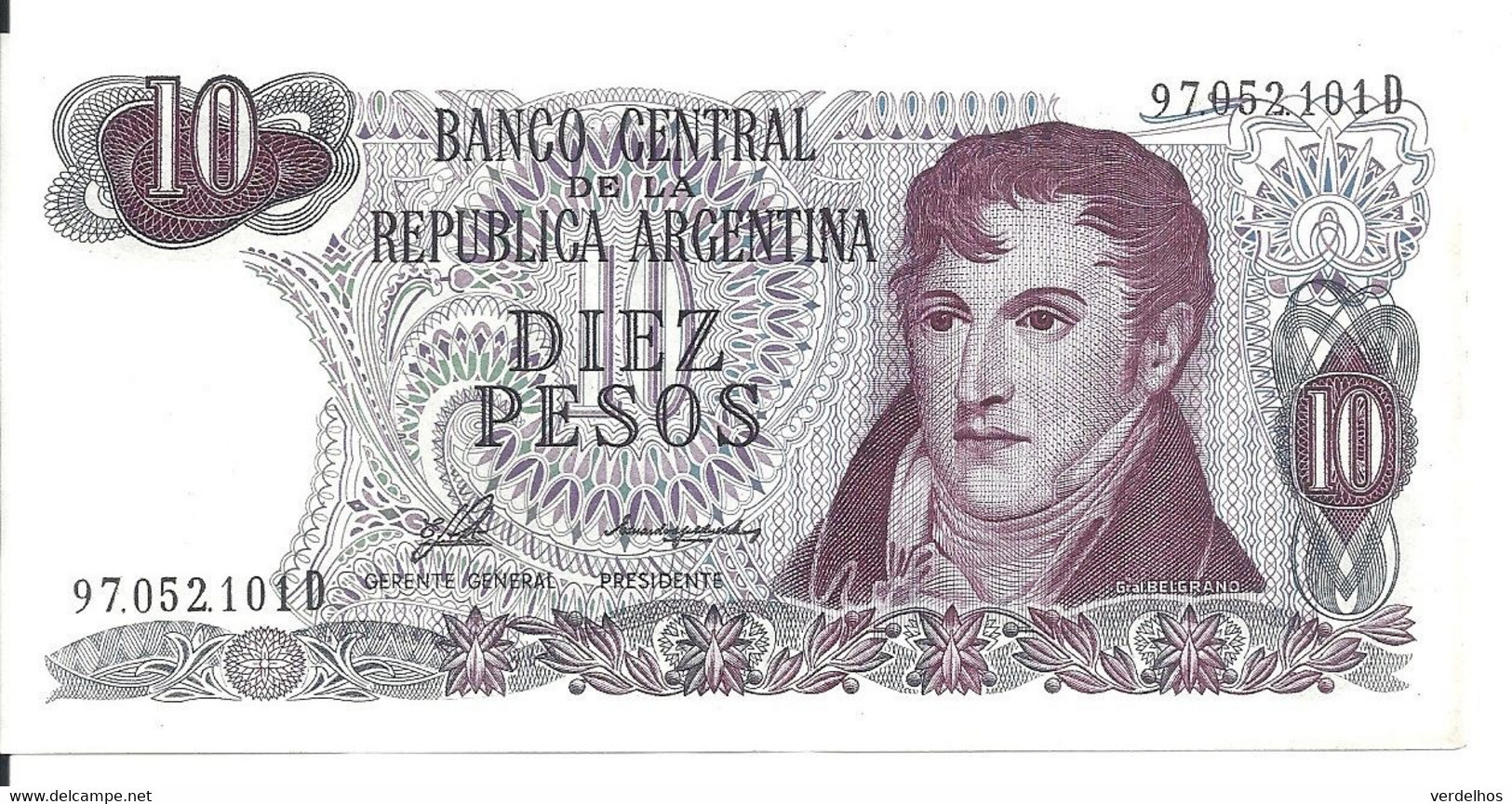 ARGENTINE 10 PESOS ND1976 UNC P 300 - Argentine