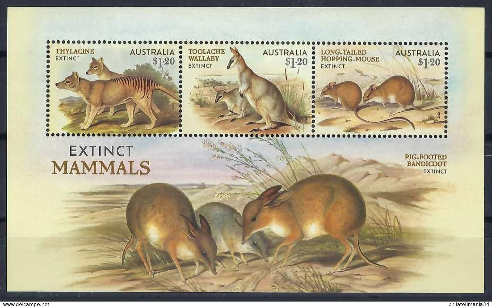 Australie 2023 - Bloc Les Animaux Disparus - Blocks & Sheetlets