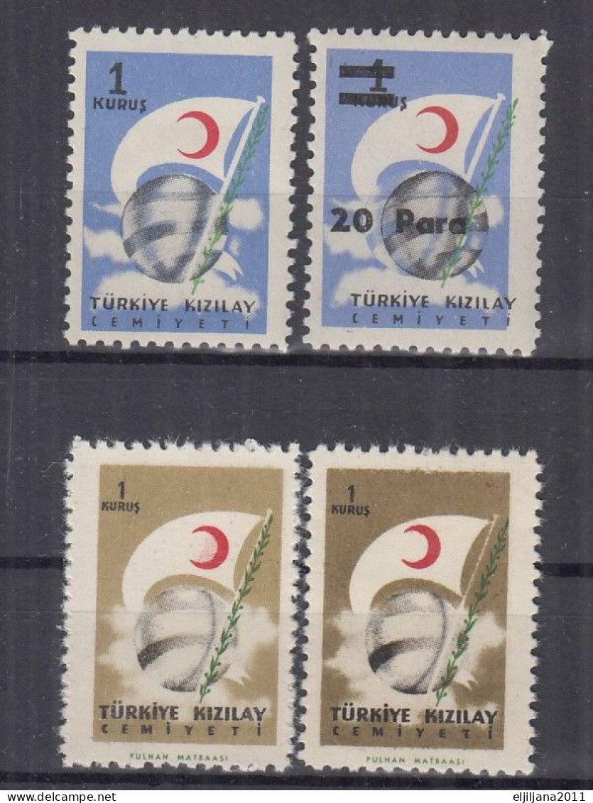 ⁕ Turkey 1951 - 1957 ⁕ Red Crescent / Charity Stamps ⁕ 4v MNH/MH - See Scan - Wohlfahrtsmarken