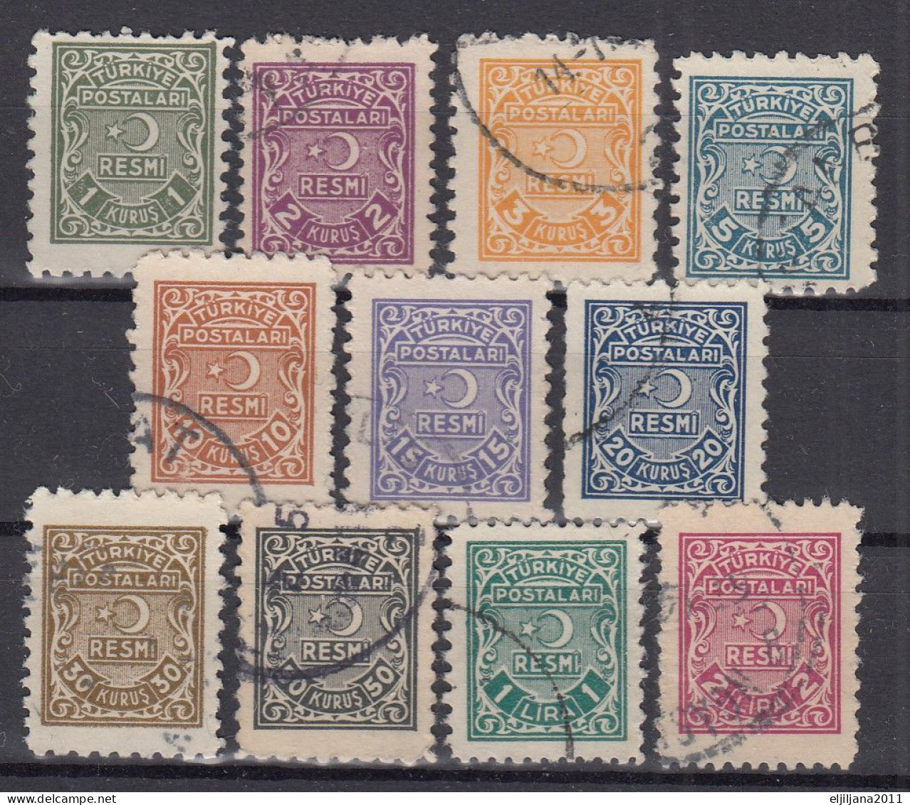 Action !! SALE !! 50 % OFF !! ⁕ Turkey 1948 - Official / Dienstmarken ⁕ 11v Used - Timbres De Service