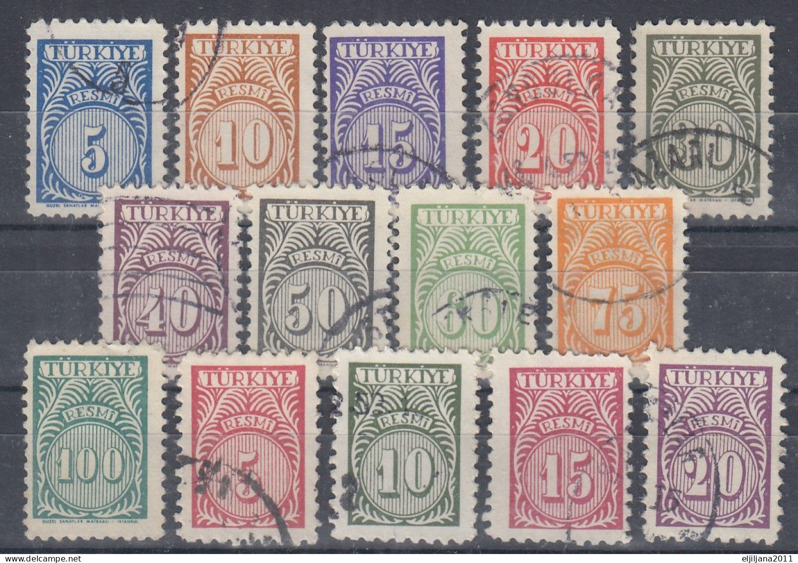 Action !! SALE !! 50 % OFF !! ⁕ Turkey 1957 - 1959 ⁕ Official / Dienstmarken ⁕ 14v Used - Dienstmarken