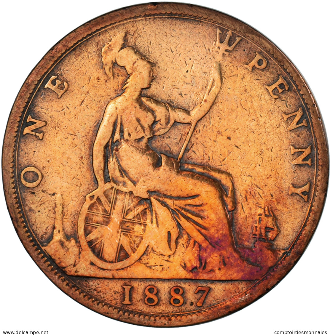 Monnaie, Grande-Bretagne, Penny, 1887 - D. 1 Penny