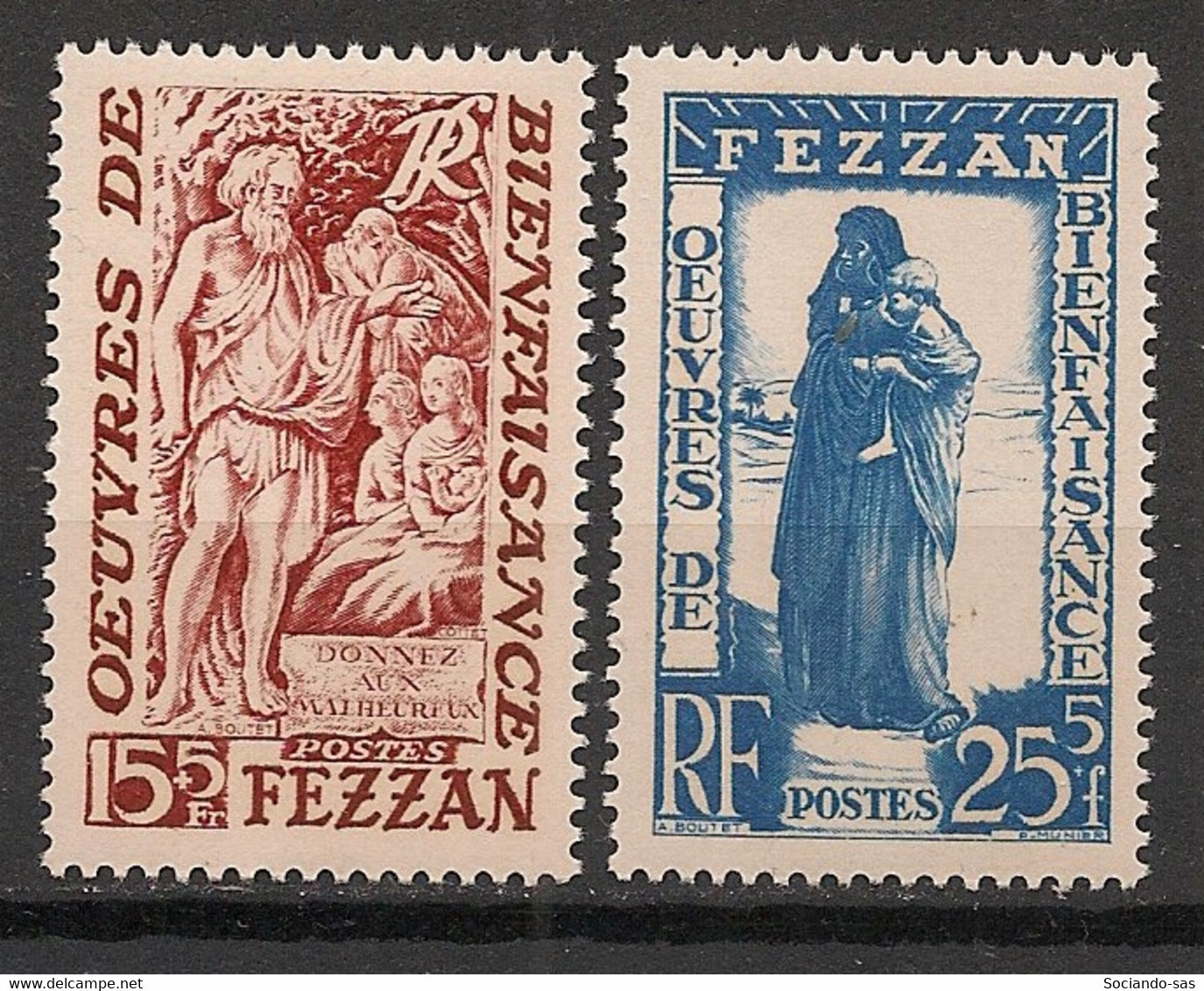 FEZZAN - 1950 - N°Yv. 54 à 55 - Série Complète - Neuf Luxe ** / MNH / Postfrisch - Nuevos