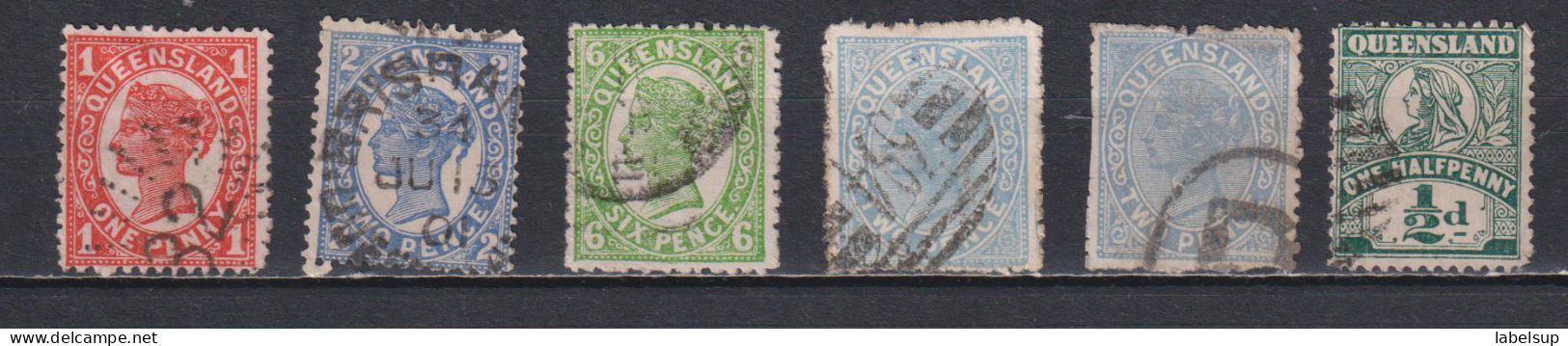 Vieux Timbres Oblitérés De Queensland D'années Variées - Usati