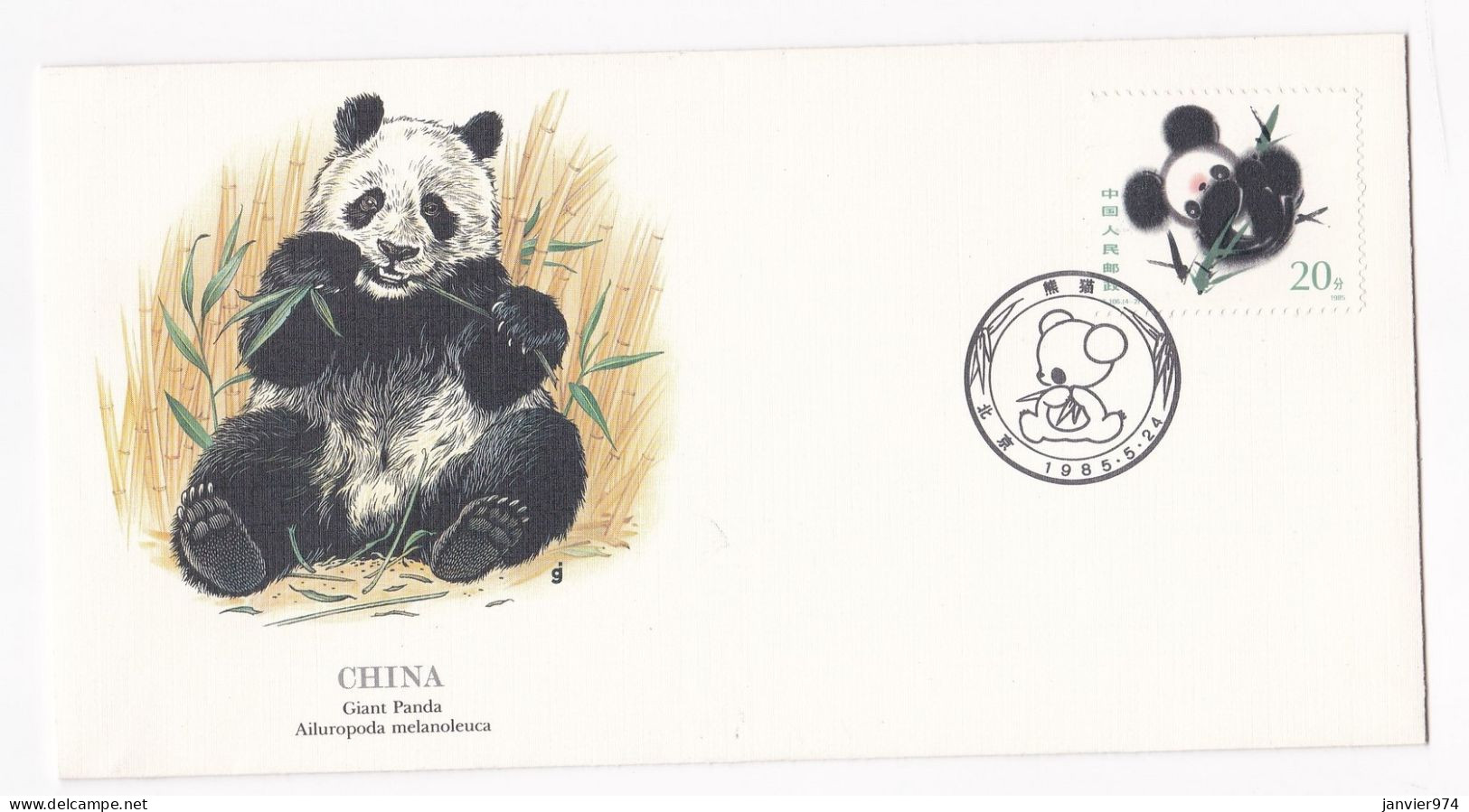 Chine 1954 FDC , 1ER Jour Timbre Panda Géant , Voir Scan Recto Verso - 1980-1989