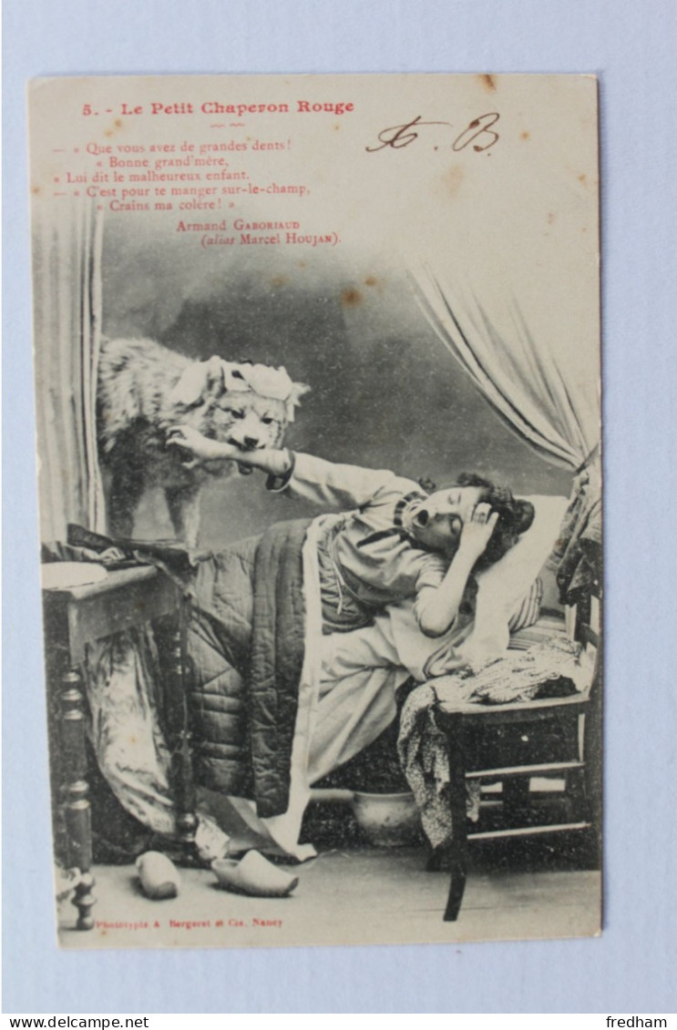 CPA  CONTE " LE PETIT CHAPERON ROUGE" No 45 CIRCULEE  A . BERGERET ET Cie NANCY - Contes, Fables & Légendes