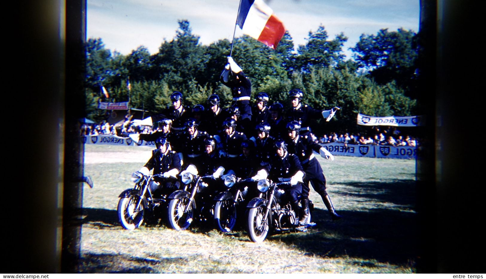Lot Diapo Motards Police CRS Acrobatie Moto Rattier Cemec Motard Policier Motorisé