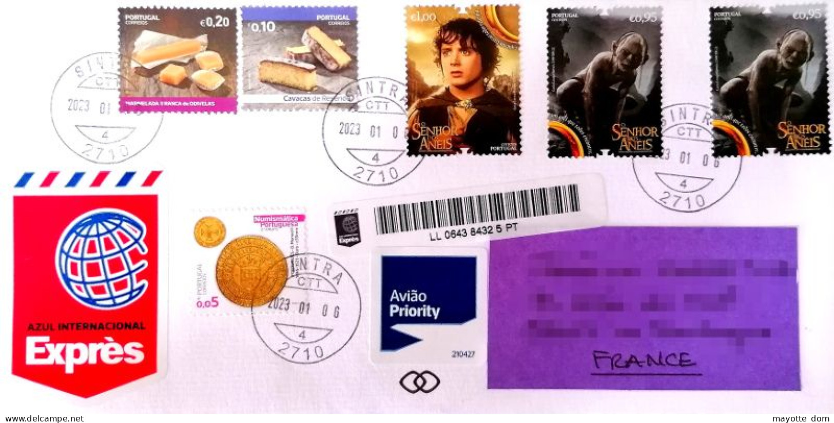 PORTUGAL 2023 FRANCE Lord Of The Rings 2022 Expres Cover - Storia Postale