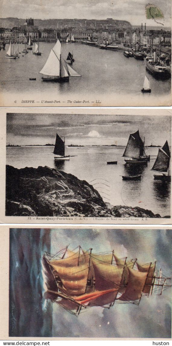 LOT DE 12 CARTES BATEAUX, VOILIERS, PENICHES..... - Verzamelingen & Kavels