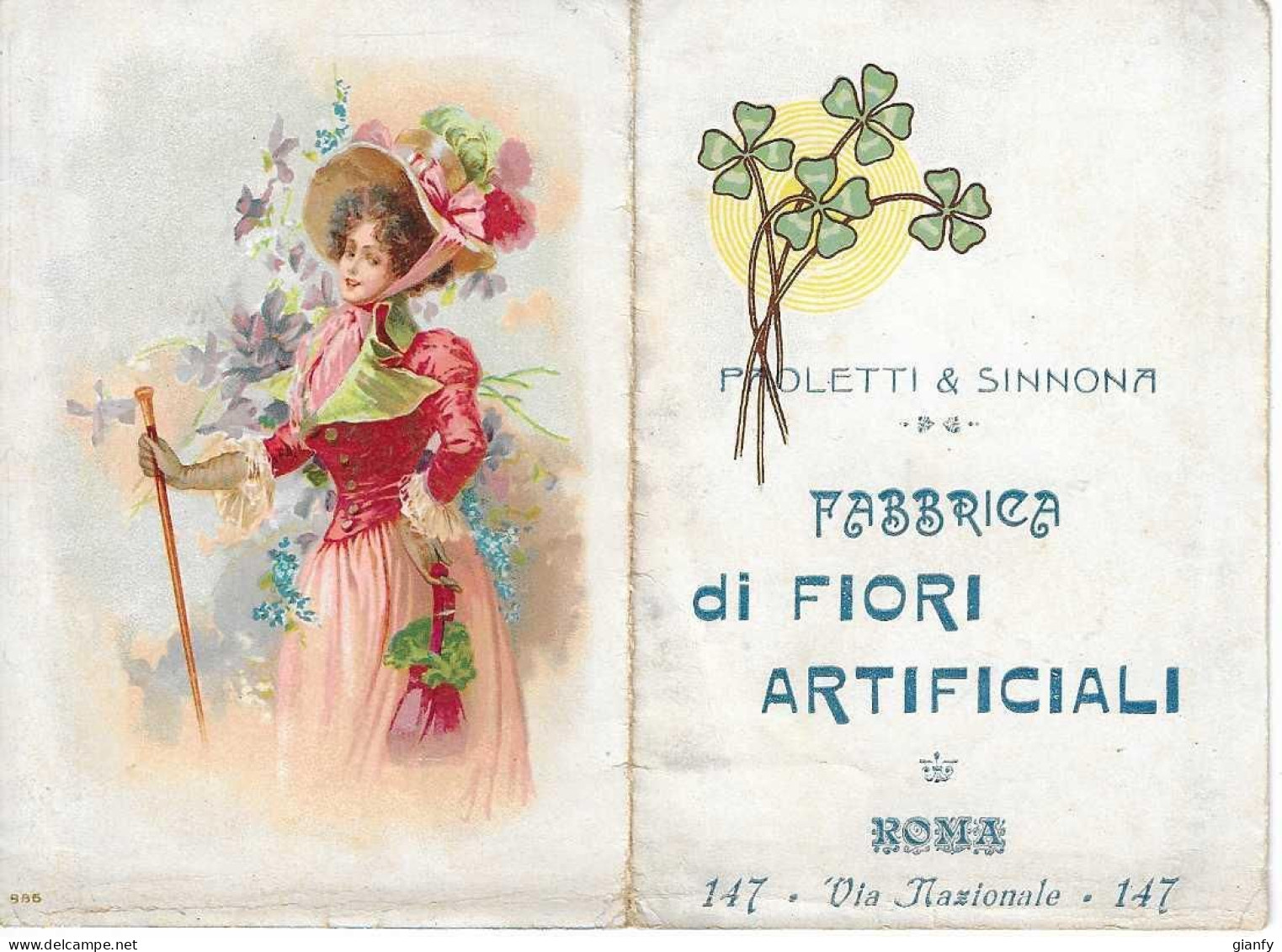 CALENDARIO TASCABILE FABBRICA FIORI ARTIFICIALI PAOLETTI & SINNONA - ROMA 1907 - Small : 1901-20