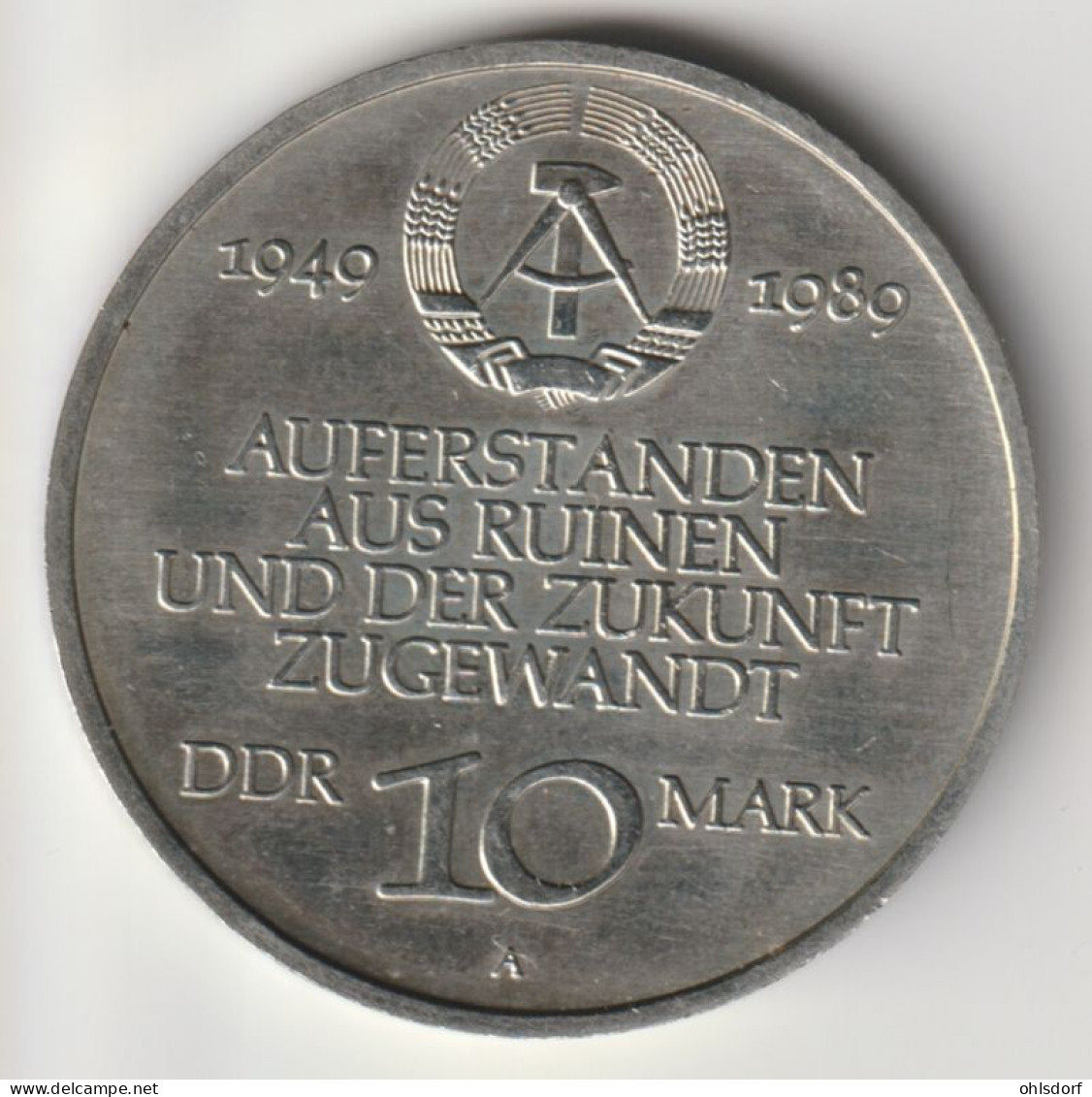 DDR 1989: 10 Mark, 40 Jahre, KM 132 - 10 Marcos