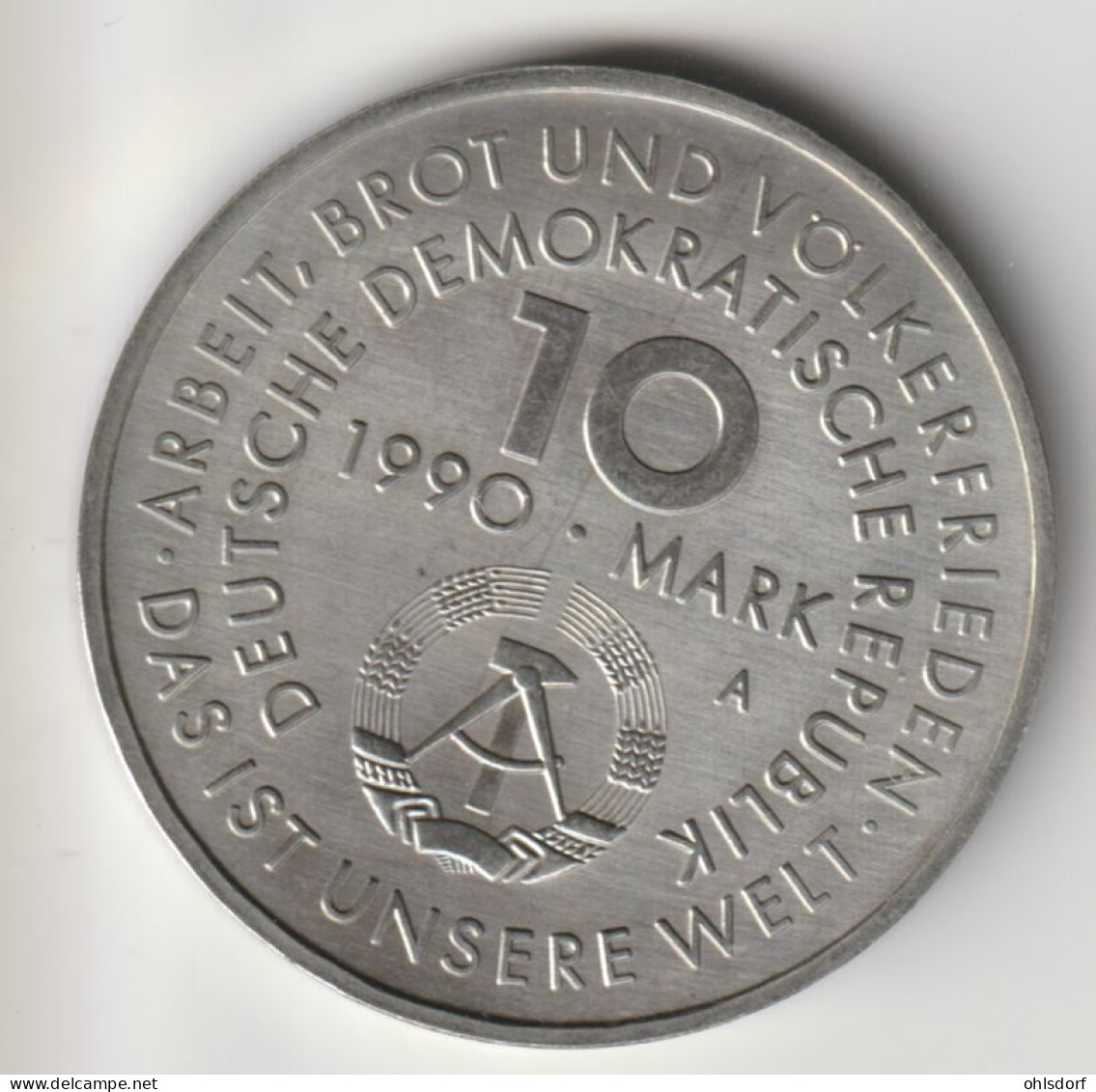 DDR 1990: 10 Mark, 1. Mai, KM 136 - 10 Marcos