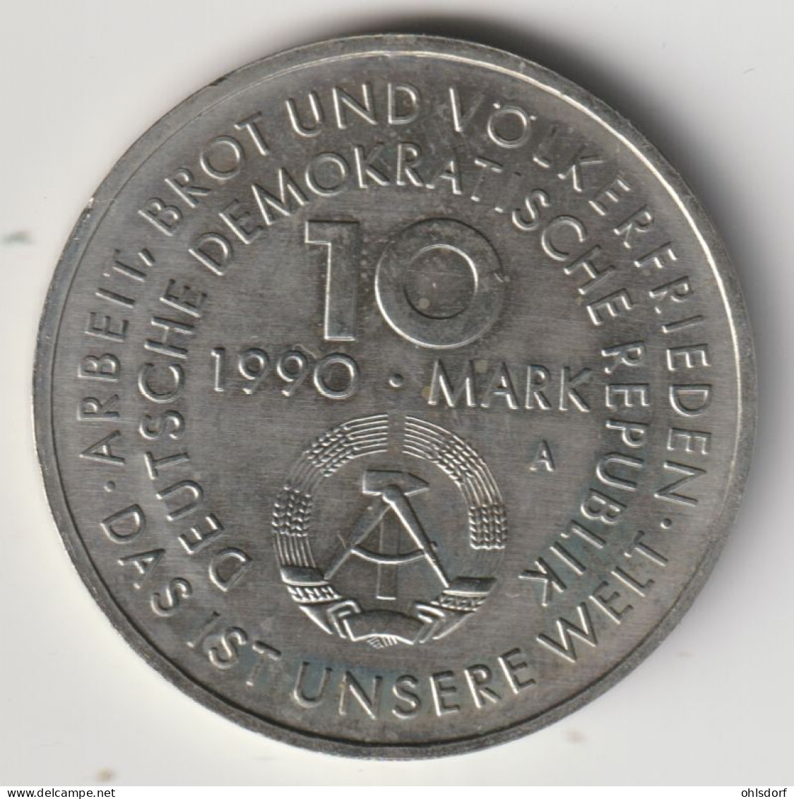 DDR 1990: 10 Mark, 1. Mai, KM 136 - 10 Marcos