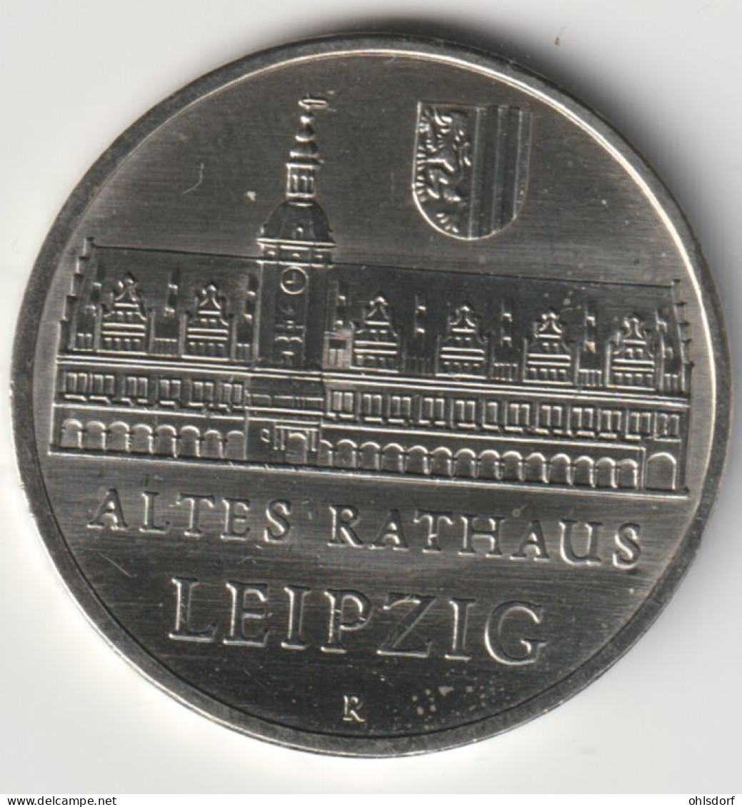 DDR 1984: 5 Mark, Rathaus Leipzig, KM 96 - 5 Marcos