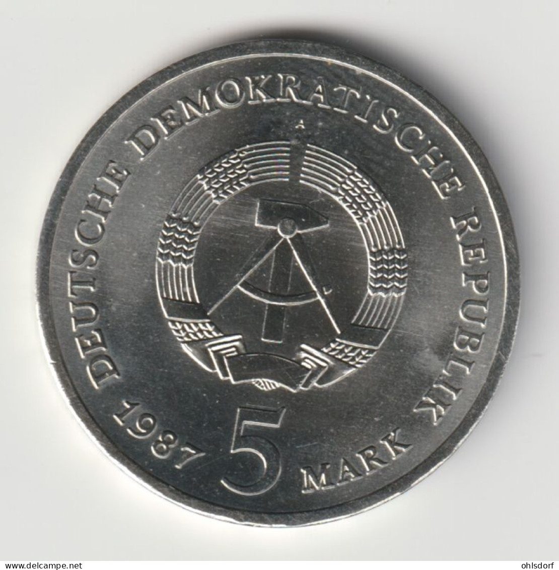 DDR 1987: 5 Mark, Berlin Rotes Rathaus, KM 115 - 5 Mark