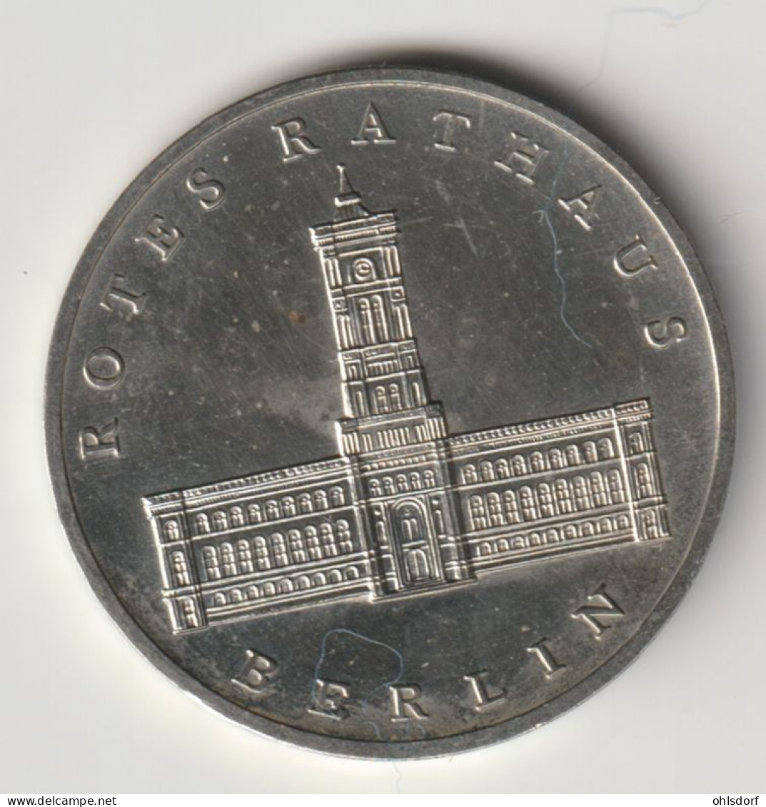 DDR 1987: 5 Mark, Berlin Rotes Rathaus, KM 115 - 5 Marchi