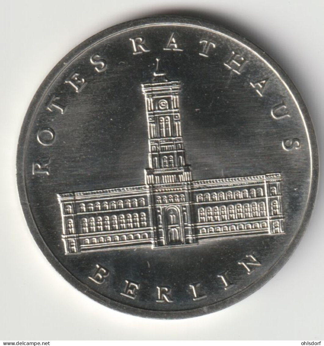 DDR 1987: 5 Mark, Berlin Rotes Rathaus, KM 115 - 5 Marchi