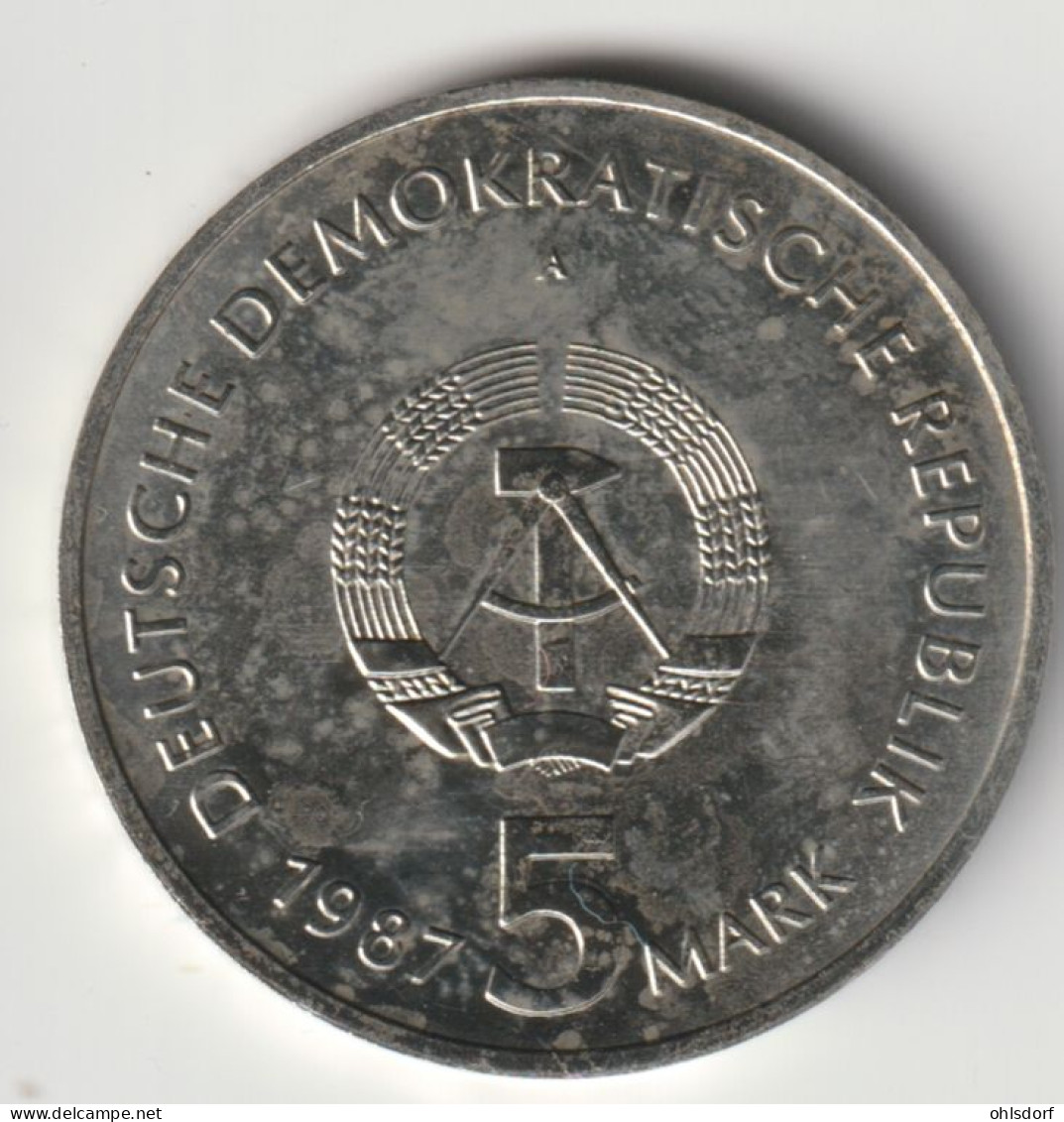 DDR 1987: 5 Mark, Berlin Alexanderplatz, KM 116 - 5 Mark