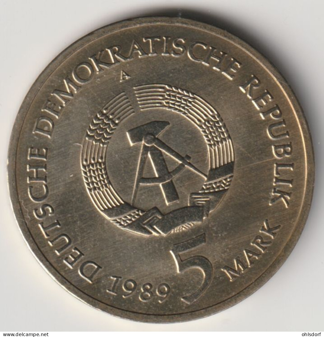 DDR 1989: 5 Mark, Mühlhausen, KM 130 - 5 Marchi