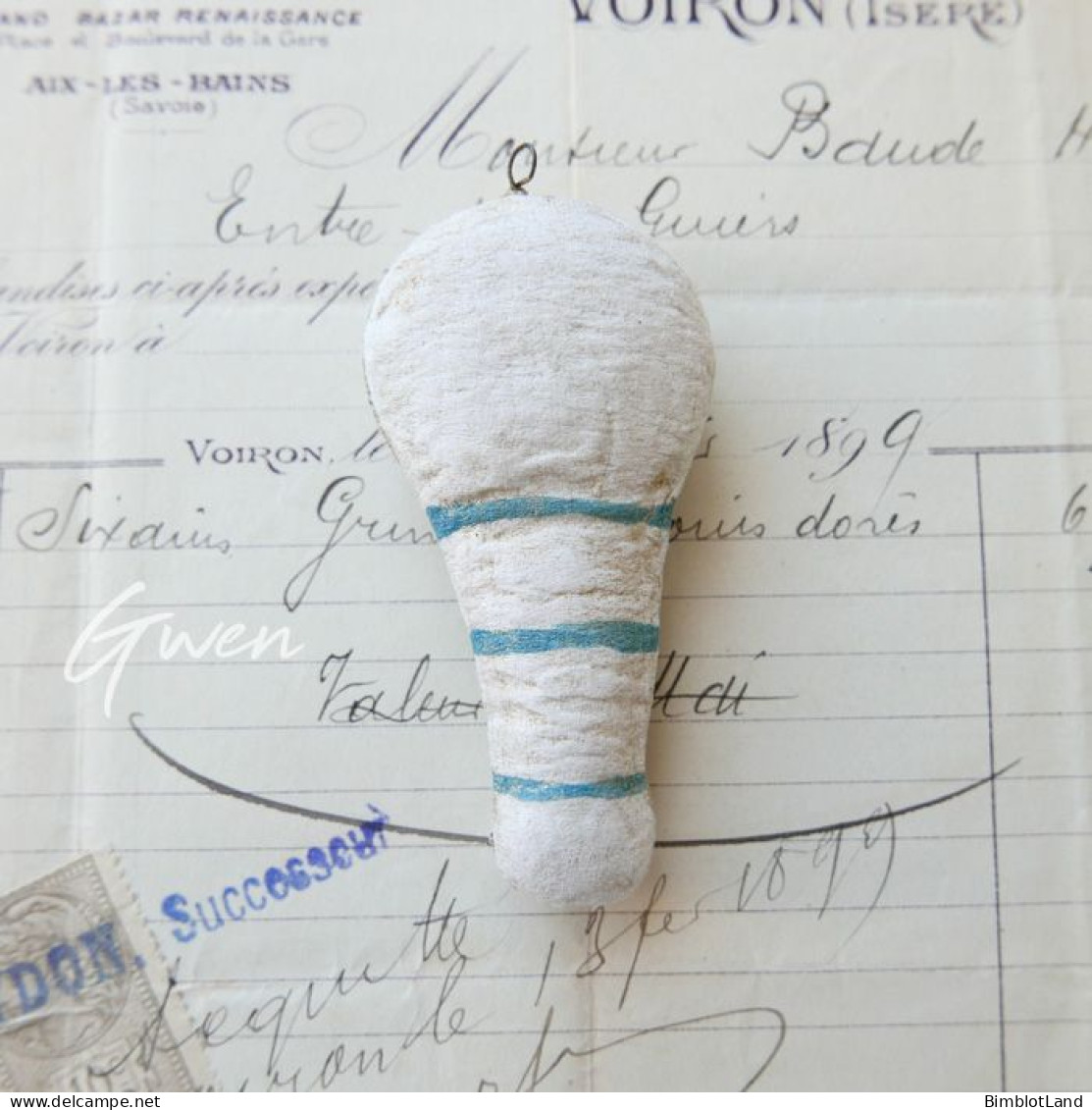 Bébé Emmailloté En Papier Maché, Ancien Ornement De Sapin De Noël, Décoration Allemande à Suspendre - Otros & Sin Clasificación