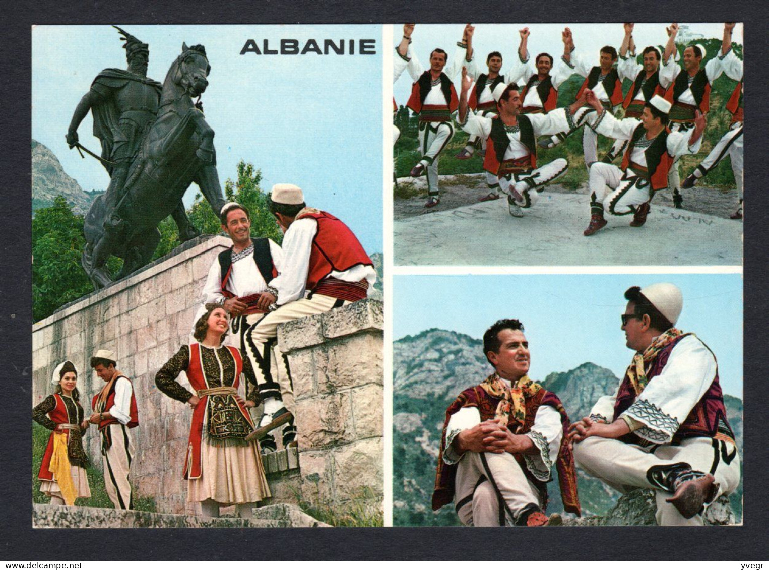 Albanie - Costumes, Le Monument De Scabderbeg Et Danses De L'Albanie Du Nord-est - Multi Vues - Folklore, Coiffes - Albanie