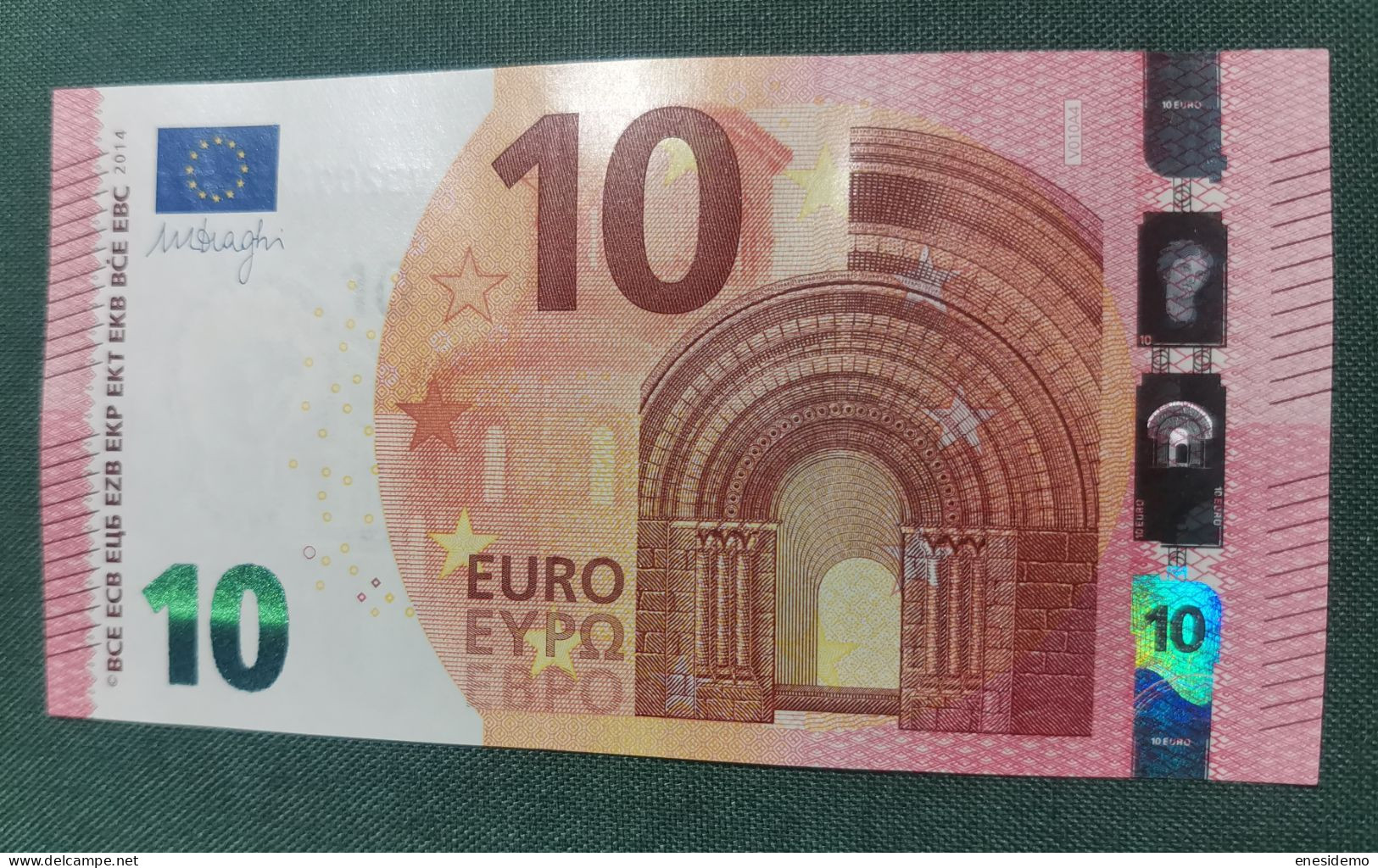 10 EURO SPAIN 2014 DRAGHI V010A4 VB SC FDS UNCIRCULATED PERFECT