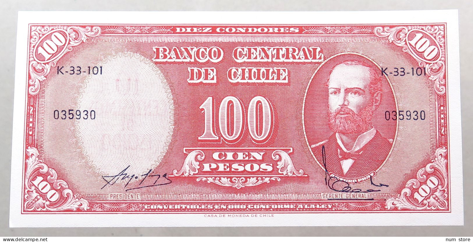 CHILE 100 PESOS 1961  #alb049 1305 - Chile
