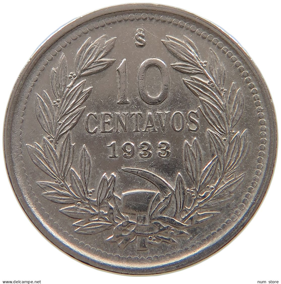CHILE 10 CENTAVOS 1933  #a080 0499 - Chile