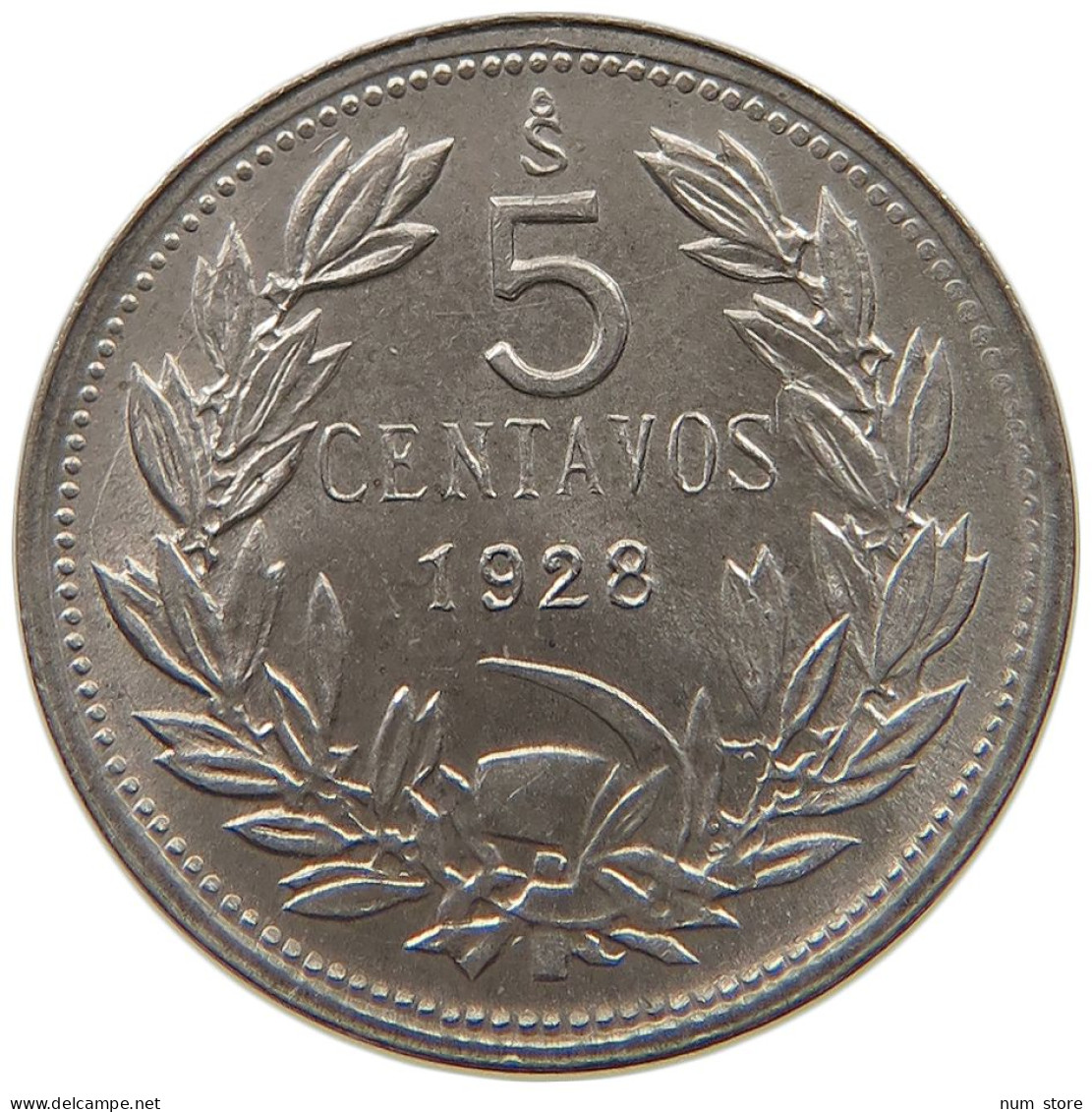 CHILE 5 CENTAVOS 1928  #a034 0953 - Chili