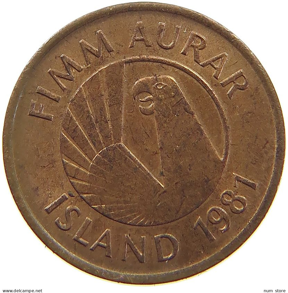 ICELAND 5 AURAR 1981  #s080 0329 - Iceland