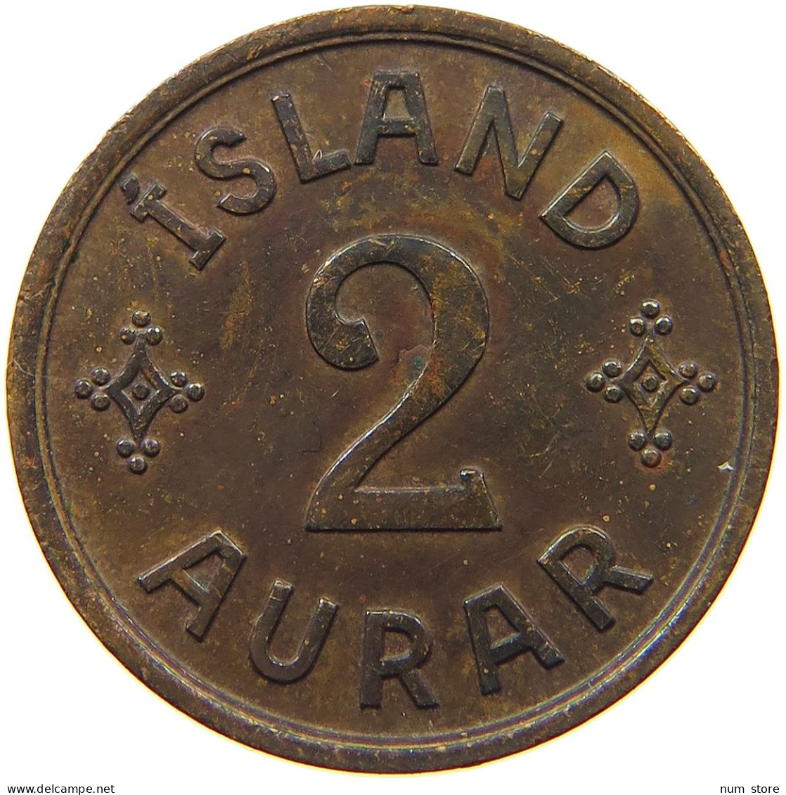 ICELAND 2 AURAR 1942  #s067 0411 - Iceland