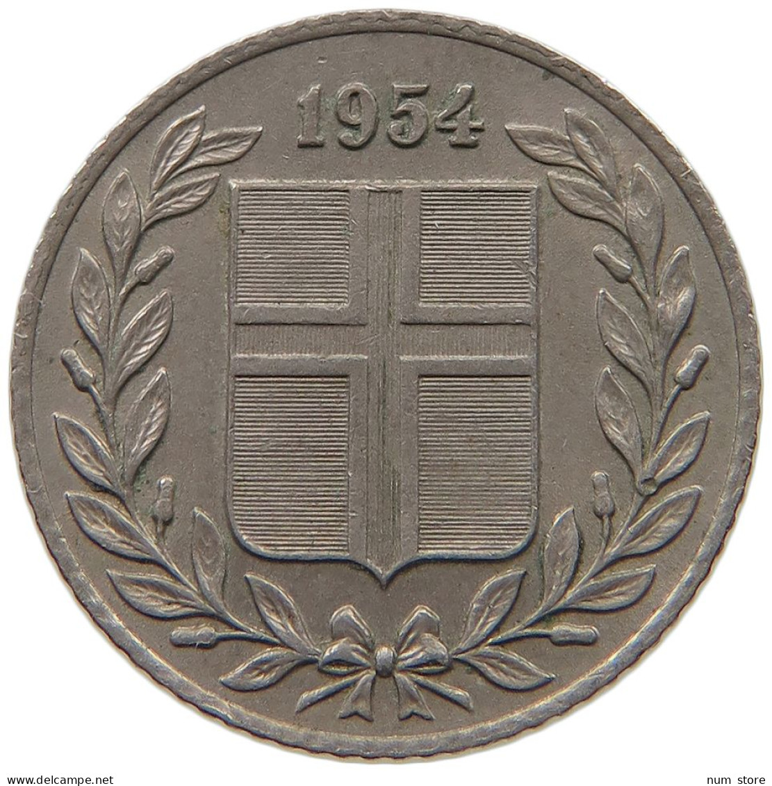 ICELAND 25 AURAR 1954  #s066 0159 - Iceland