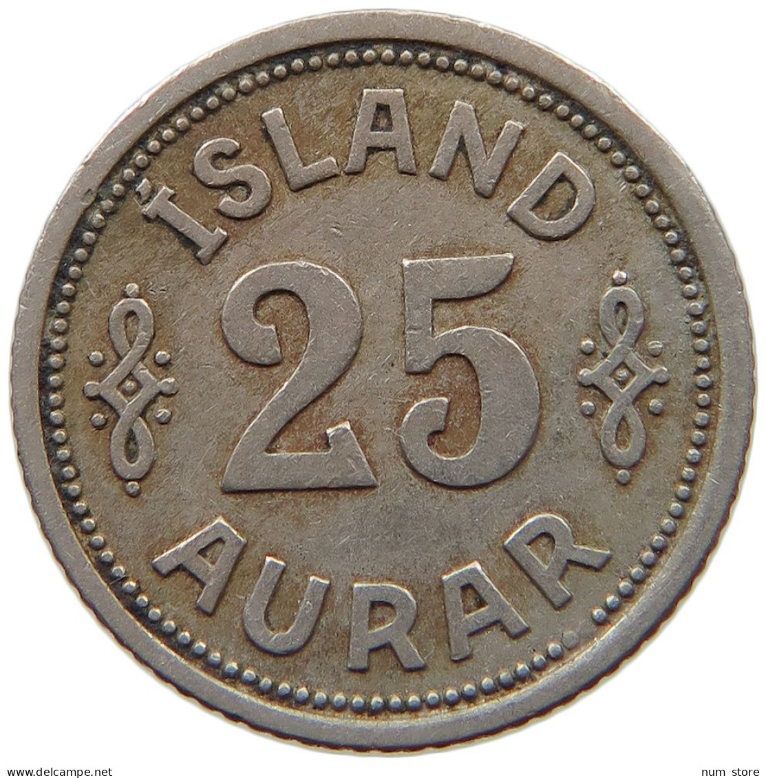 ICELAND 25 AURAR 1940  #s040 0725 - Iceland