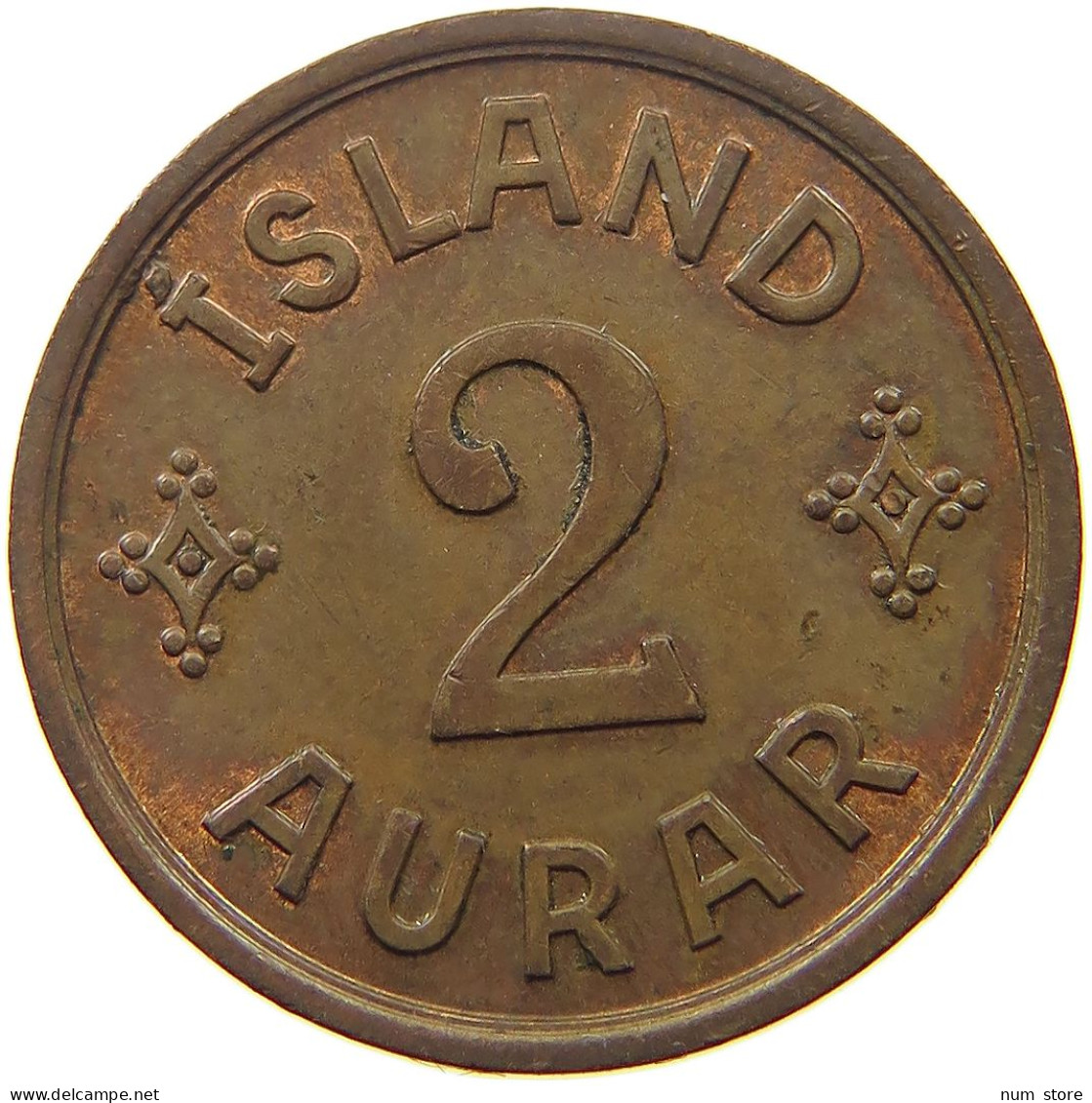 ICELAND 2 AURAR 1942  #s052 0125 - Iceland