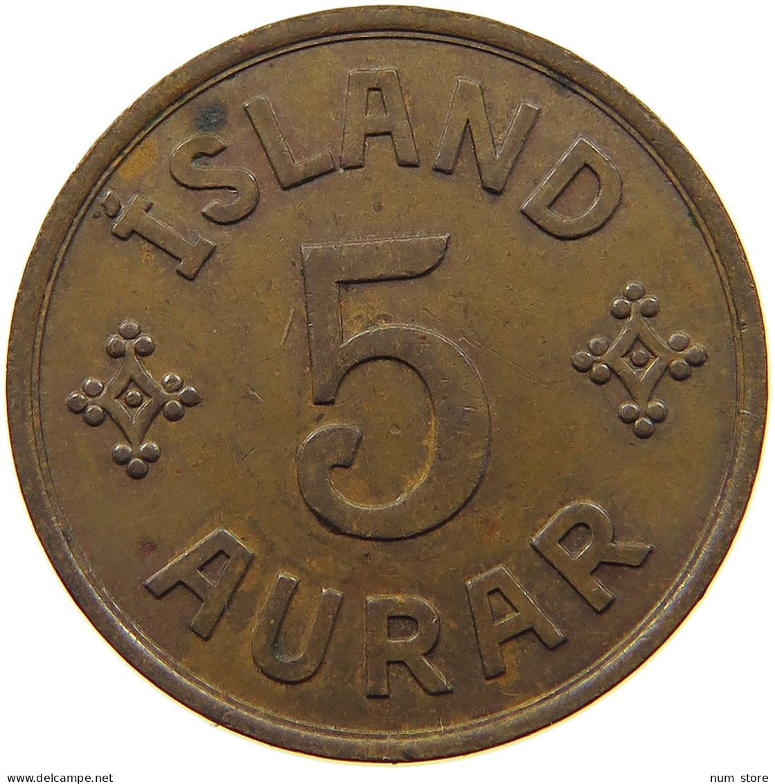 ICELAND 5 AURAR 1942  #s050 0315 - Iceland