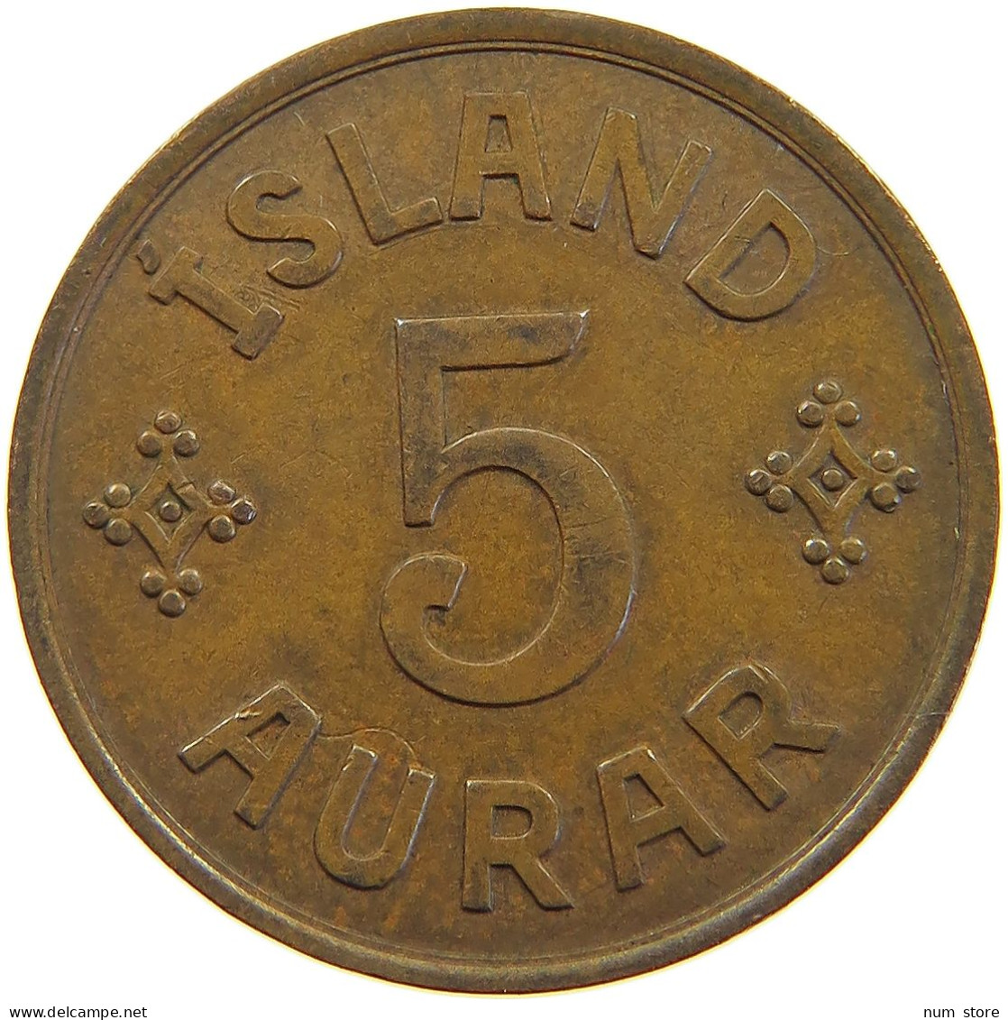 ICELAND 5 AURAR 1942  #a066 0387 - Islande