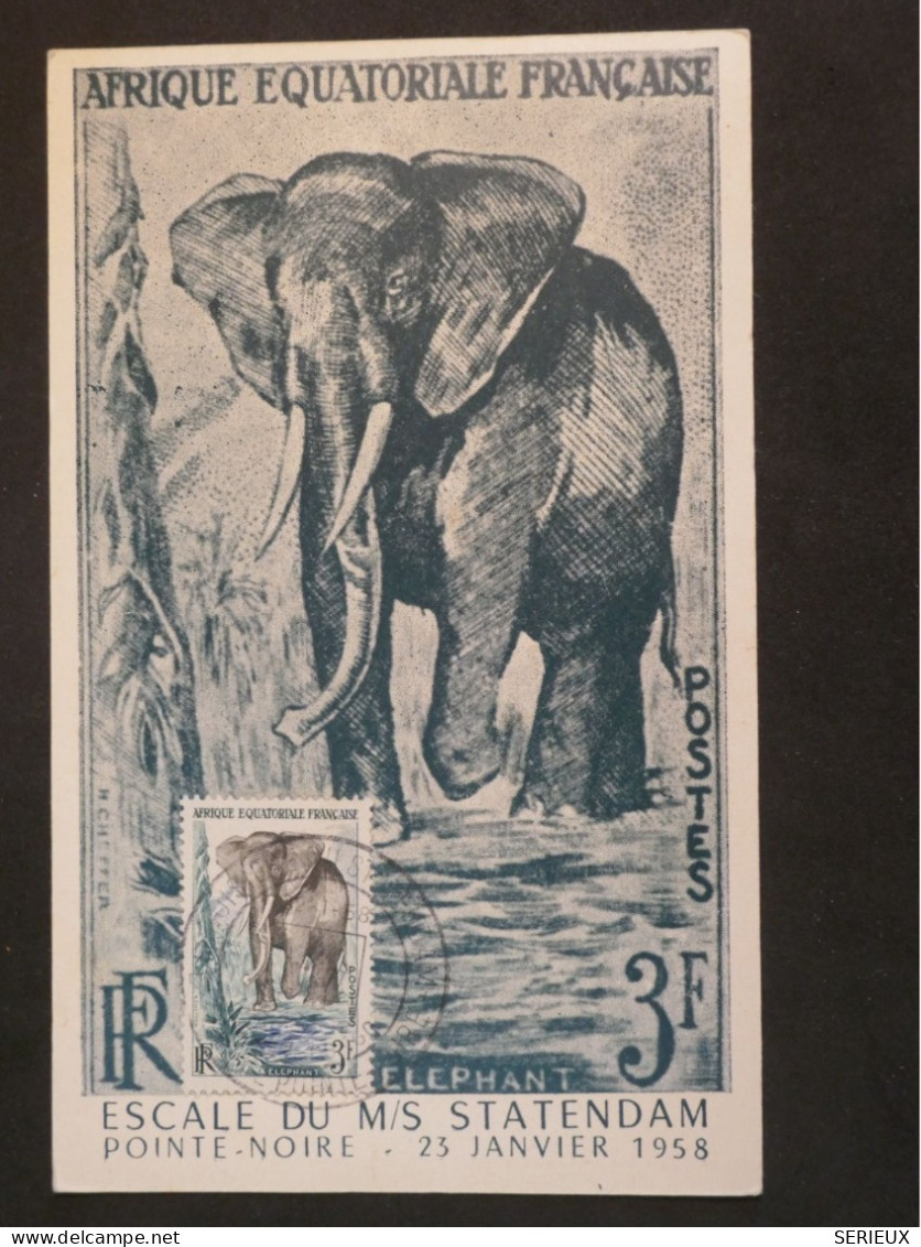 DE16  AEF BELLE CARTE MAXI    1958 POINTE NOIRE MOYEN CONGO +SERIE 238 241+AFF. PLAISANT ++ - Briefe U. Dokumente