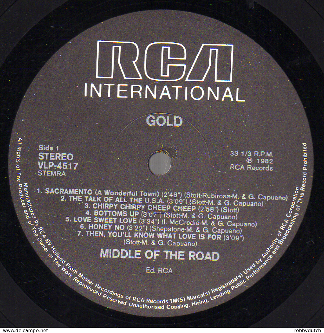 * LP *  MIDDLE OF THE ROAD - GOLD (Holland 1982 EX) - Disco & Pop