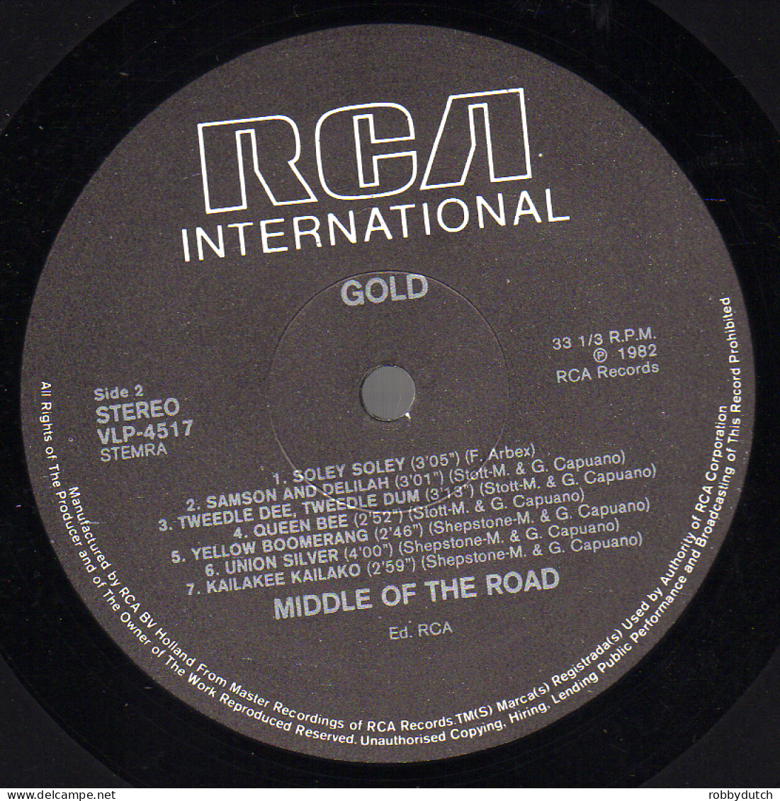 * LP *  MIDDLE OF THE ROAD - GOLD (Holland 1982 EX) - Disco, Pop