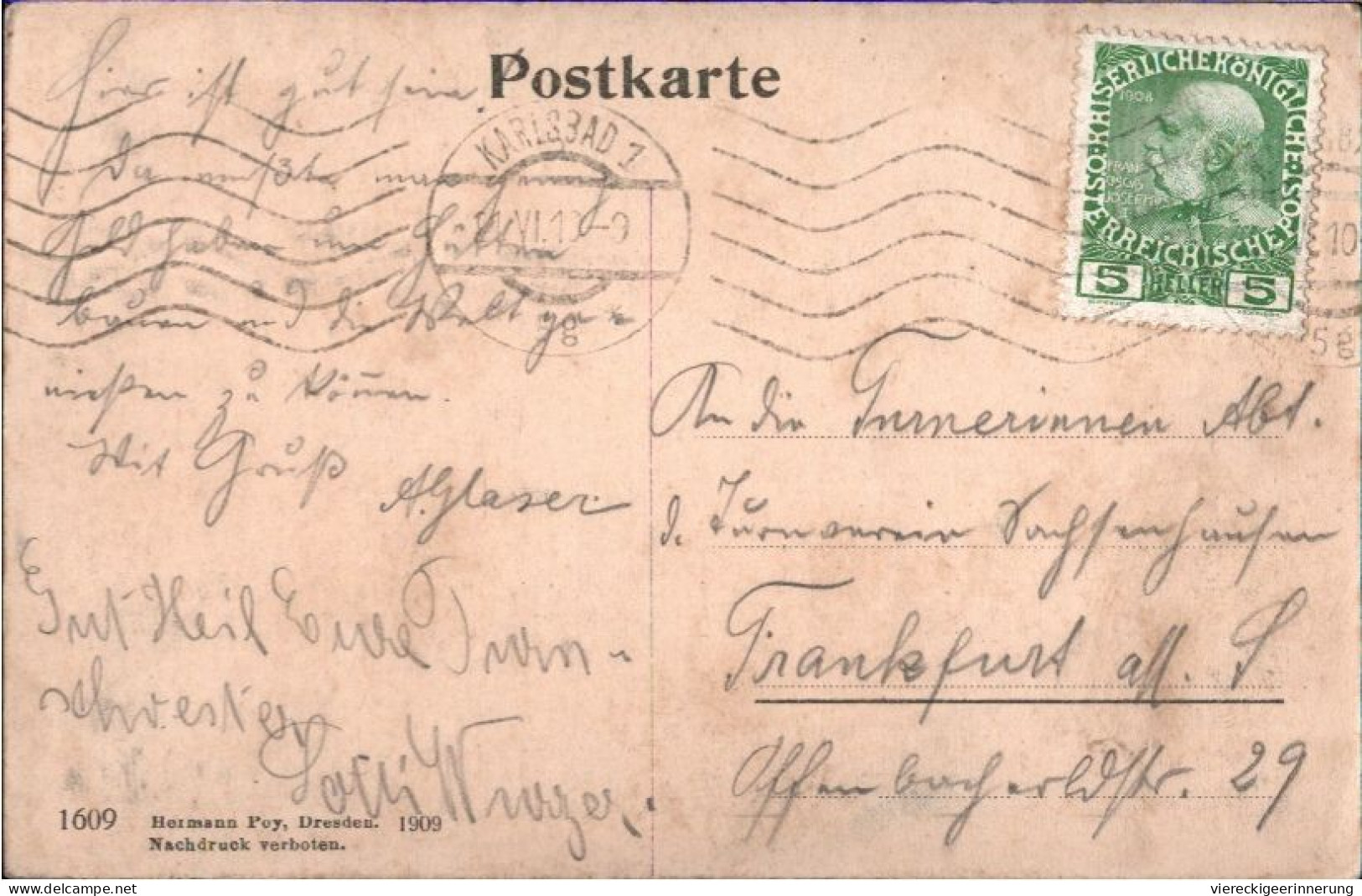 ! Alte Ansichtskarte Aus Karlsbad, Kreuzstraße, 1910 - Czech Republic