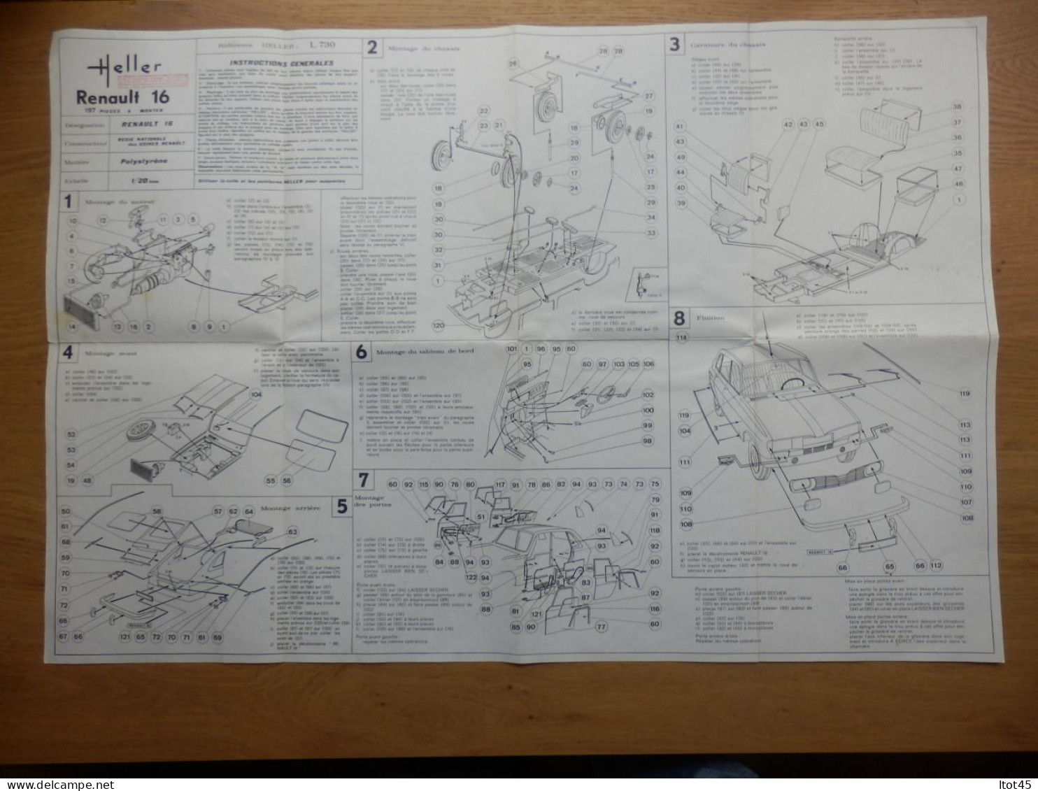 NOTICE DE MONTAGE VOITURE RENAULT 16 HELLER - Automobili