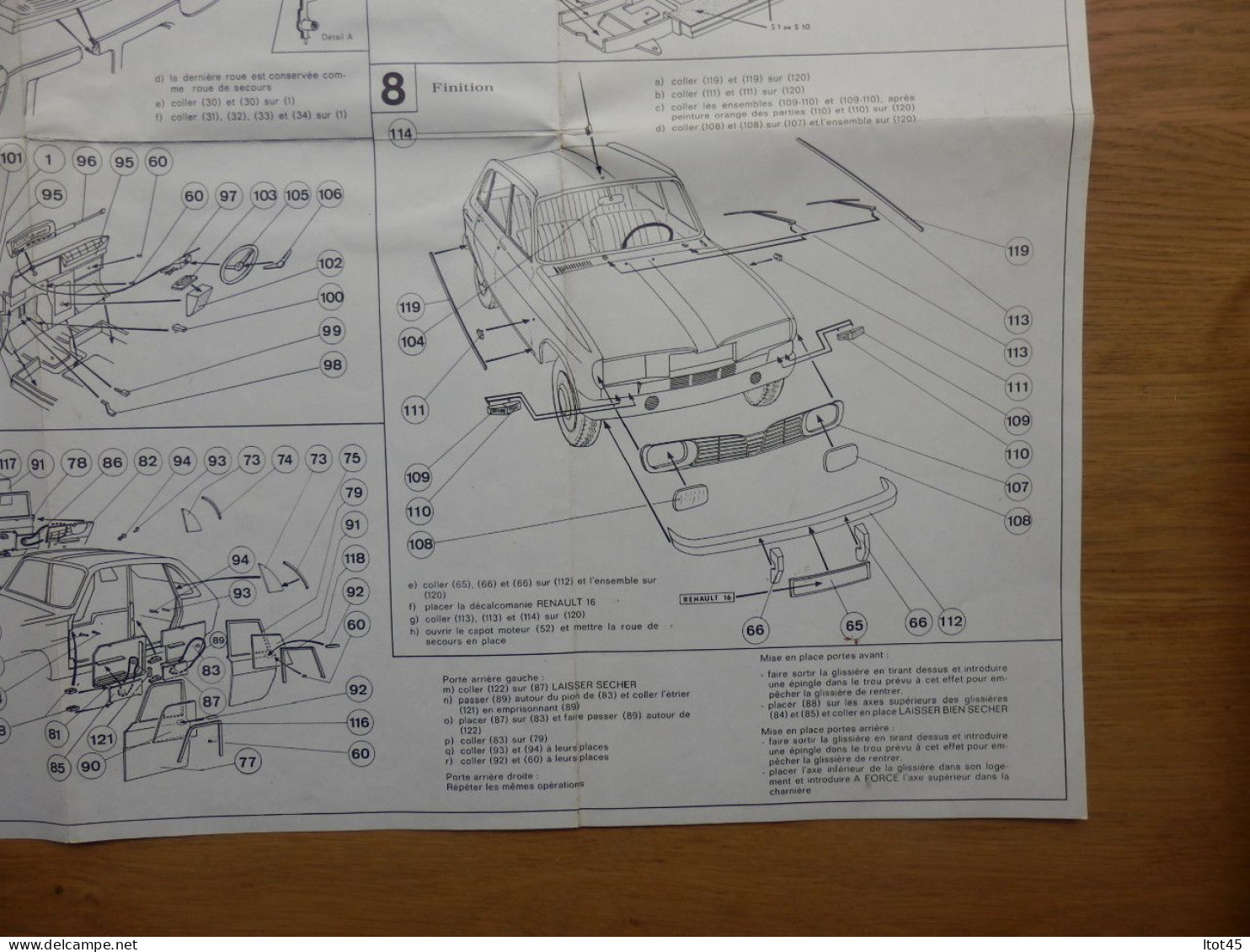 NOTICE DE MONTAGE VOITURE RENAULT 16 HELLER - Carros